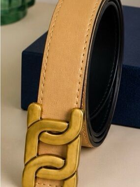 Genuine Leather Gold Buckle Belt